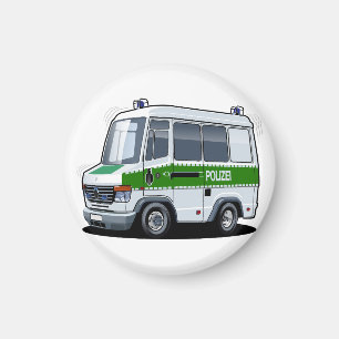 Cartoon politiebusje magneet