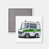 Cartoon politiebusje magneet (Voorkant / Achterkant)