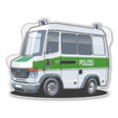 Cartoon politiebusje sticker (Voorkant)
