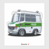 Cartoon politiebusje sticker (Vel)
