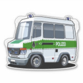 Cartoon politiebusje sticker (Voorkant)