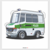 Cartoon politiebusje sticker (Vel)