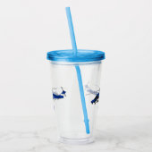 Cartoon politieluchtschroefvliegtuigen acryl drinkbeker (Links)