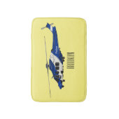 Cartoon politieluchtschroefvliegtuigen badmat (Voorkant Verticaal)