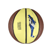 Cartoon politieluchtschroefvliegtuigen basketbal (Verticaal)