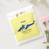 Cartoon politieluchtschroefvliegtuigen bedankzakje (Gezegeld)