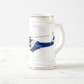 Cartoon politieluchtschroefvliegtuigen bierpul (Voorkant rechts)