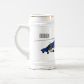 Cartoon politieluchtschroefvliegtuigen bierpul (Links)