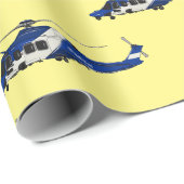 Cartoon politieluchtschroefvliegtuigen cadeaupapier (Rol Hoek)