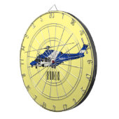 Cartoon politieluchtschroefvliegtuigen dartbord (Voorkant Rechts)