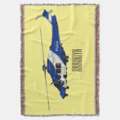 Cartoon politieluchtschroefvliegtuigen deken (Voorkant Verticaal)