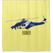 Cartoon politieluchtschroefvliegtuigen douchegordijn (Voorkant)