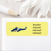 Cartoon politieluchtschroefvliegtuigen etiket (Insitu)