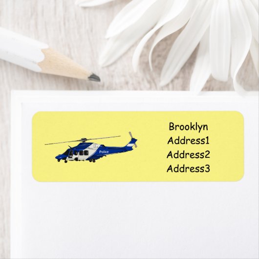 Cartoon politieluchtschroefvliegtuigen etiket (Insitu)