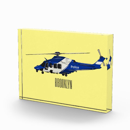 Cartoon politieluchtschroefvliegtuigen fotoblokken (Rechts)