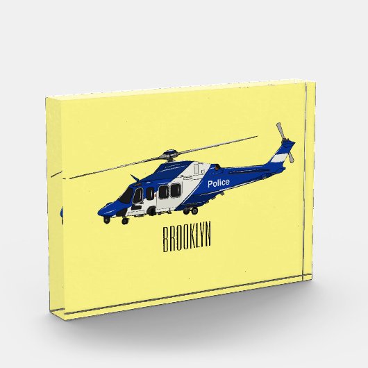 Cartoon politieluchtschroefvliegtuigen fotoblokken (Links)