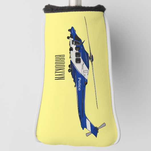 Cartoon politieluchtschroefvliegtuigen golfheadcover (Draai 90)