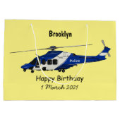 Cartoon politieluchtschroefvliegtuigen groot cadeauzakje (Achterkant)