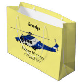 Cartoon politieluchtschroefvliegtuigen groot cadeauzakje (Achterkant Gekanteld)