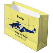 Cartoon politieluchtschroefvliegtuigen groot cadeauzakje (Voorkant Gekanteld)