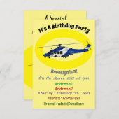 Cartoon politieluchtschroefvliegtuigen kaart (Voorkant / Achterkant)