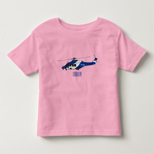Cartoon politieluchtschroefvliegtuigen kinder shirts (Voorkant)