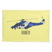 Cartoon politieluchtschroefvliegtuigen kussensloop (Achterkant)