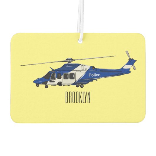 Cartoon politieluchtschroefvliegtuigen luchtverfrisser (Achterkant)