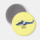 Cartoon politieluchtschroefvliegtuigen magneet (Voorkant / Achterkant)