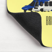 Cartoon politieluchtschroefvliegtuigen muismat (Hoek)