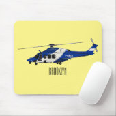 Cartoon politieluchtschroefvliegtuigen muismat (Met muis)