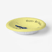 Cartoon politieluchtschroefvliegtuigen papieren kommen (Gebogen)