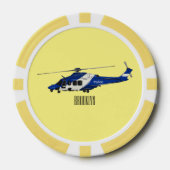 Cartoon politieluchtschroefvliegtuigen poker chips (Voorkant)