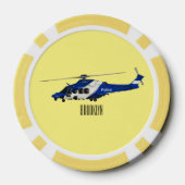 Cartoon politieluchtschroefvliegtuigen poker chips (Achterkant)