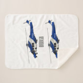 Cartoon politieluchtschroefvliegtuigen sherpa deken (Voorkant (horizontaal))