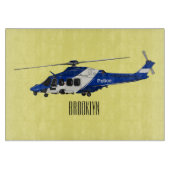 Cartoon politieluchtschroefvliegtuigen snijplank (Voorkant)