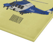 Cartoon politieluchtschroefvliegtuigen snijplank (Hoek)