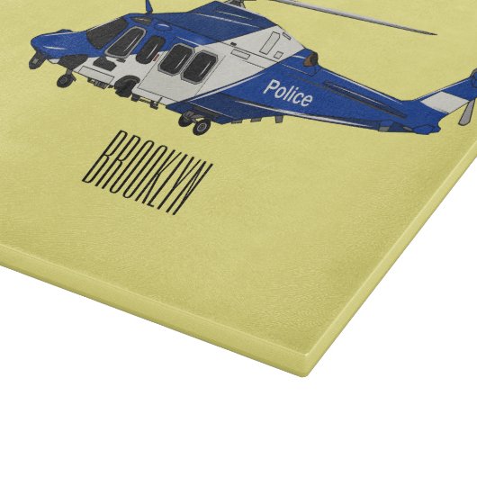 Cartoon politieluchtschroefvliegtuigen snijplank (Hoek)