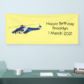 Cartoon politieluchtschroefvliegtuigen spandoek (Beurs)