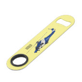 Cartoon politieluchtschroefvliegtuigen speed flessenopener (Voorkant Gekanteld)