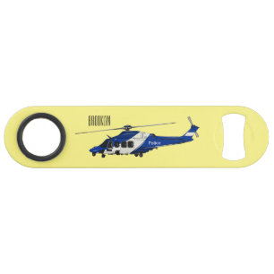 Cartoon politieluchtschroefvliegtuigen speed flessenopener