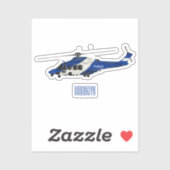 Cartoon politieluchtschroefvliegtuigen sticker (Vel)