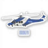 Cartoon politieluchtschroefvliegtuigen sticker (Voorkant)