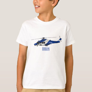 Cartoon politieluchtschroefvliegtuigen t-shirt