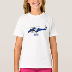 Cartoon politieluchtschroefvliegtuigen t-shirt