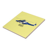 Cartoon politieluchtschroefvliegtuigen tegeltje (Zijkant)