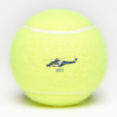 Cartoon politieluchtschroefvliegtuigen tennisballen (Achterkant)