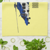 Cartoon politieluchtschroefvliegtuigen theedoek (Gevouwen)