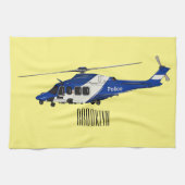Cartoon politieluchtschroefvliegtuigen theedoek (Horizontaal)