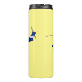 Cartoon politieluchtschroefvliegtuigen thermosbeker (Achterkant)